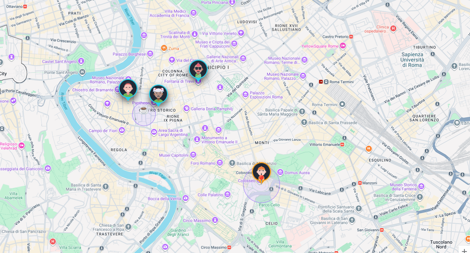 Live family map preview